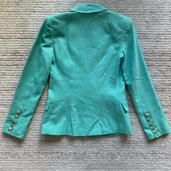 L’AGENCE Kenzie Double Breasted Cotton / Linen Blazer Seafoam NWT Size 0 - Picture 5 of 8